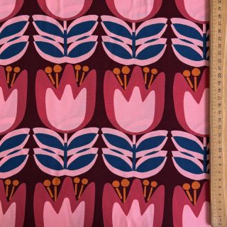 Viscose ECOVERO Flowers Celia burgundy