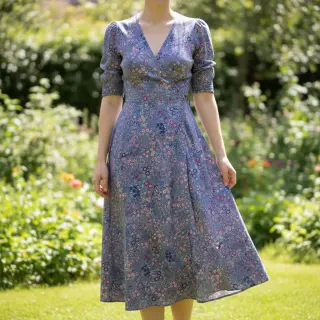 Viscose ECOVERO Flowers Galia purple