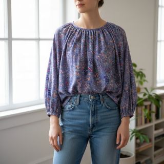 Viscose ECOVERO Flowers Galia purple