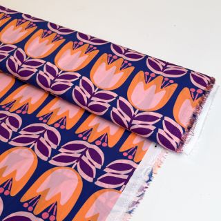 Viscose ECOVERO Flowers Celia cobalt