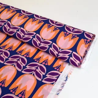 Viscose ECOVERO Flowers Celia cobalt