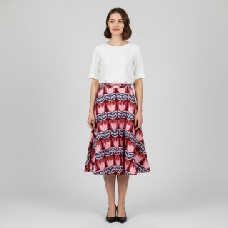 Viscose ECOVERO Flowers Celia burgundy