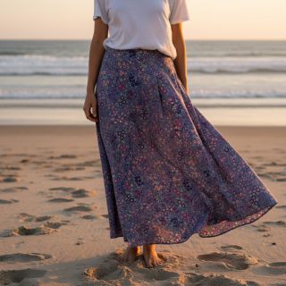 Viscose ECOVERO Flowers Galia purple