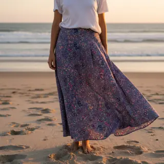 Viscose ECOVERO Flowers Galia purple