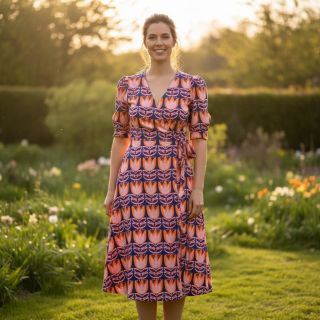 Viscose ECOVERO Flowers Celia cobalt