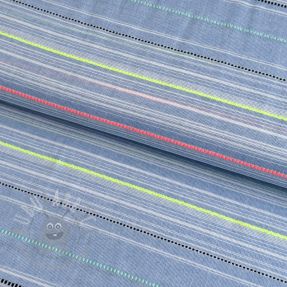 Cotton fabric YARN DYED NEON Stripe summer