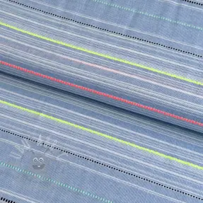 Cotton fabric YARN DYED NEON Stripe summer