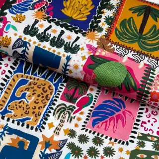 Cotton fabric SATIN Summer patchwork digital print