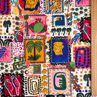 Cotton fabric SATIN Summer patchwork digital print