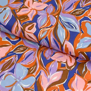 Cotton fabric VISCOSE Flowers dark petrol