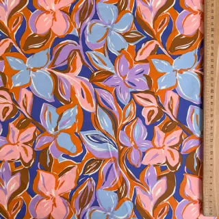 Cotton fabric VISCOSE Flowers dark petrol