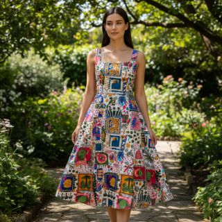 Cotton fabric SATIN Summer patchwork digital print