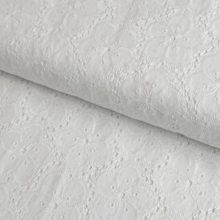 Cotton fabric EMBROIDERY 2 side Camelia