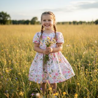 Double gauze/muslin Flowers pink dream digital print