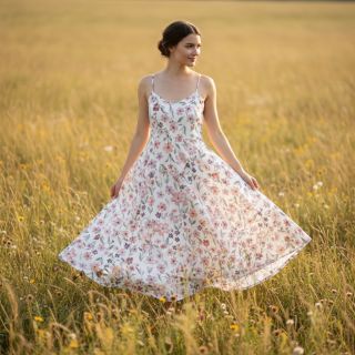 Double gauze/muslin Flowers Jana digital print