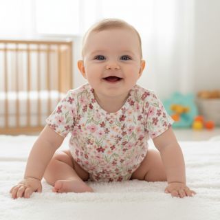 Double gauze/muslin Flowers Sisi digital print