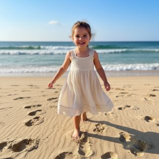 Double gauze/muslin BORDER Helene natural