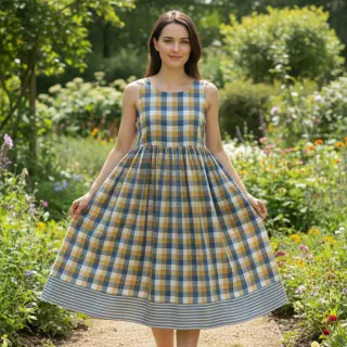 Double gauze/muslin DOUBLE SIDED Summer Check