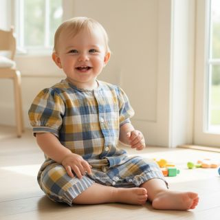 Double gauze/muslin DOUBLE SIDED Summer Check