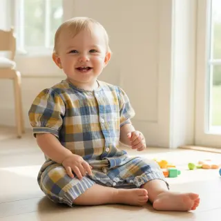 Double gauze/muslin DOUBLE SIDED Summer Check
