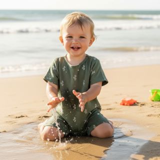 Double gauze/muslin EMBROIDERY Cactus green