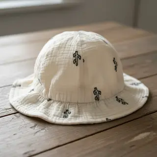Double gauze/muslin EMBROIDERY Cactus SIMPLY NATURAL