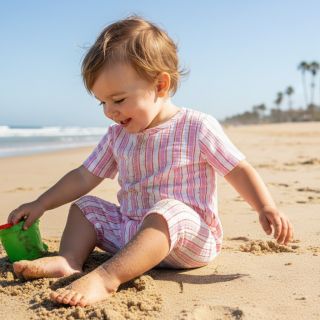 Double gauze/muslin YARN DYED Stripe in stripe pink