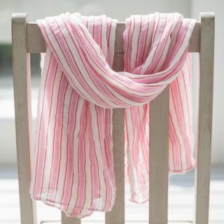 Double gauze/muslin YARN DYED Stripe in stripe pink