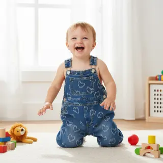 JEANS DENIM JACQUARD Hearts