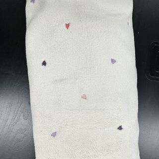 Coat fabric TEDDY EMBROIDERY Hearts ecru 2nd class