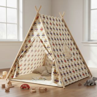 Decoration fabric Linenlook Teddy Bear Cosy digital print