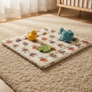 Decoration fabric Linenlook Teddy Bear Cosy digital print