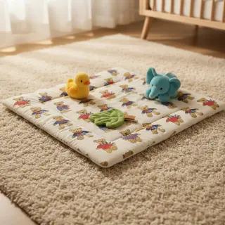 Decoration fabric Linenlook Teddy Bear Cosy digital print