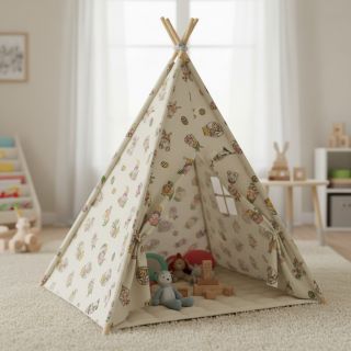 Decoration fabric Linenlook Tomte Easter Egg digital print