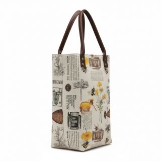 Decoration fabric Linenlook Bee Honey Recipe digital print