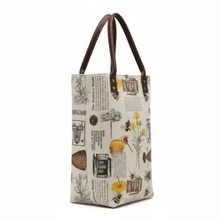 Decoration fabric Linenlook Bee Honey Recipe digital print
