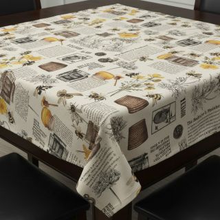 Decoration fabric Linenlook Bee Honey Recipe digital print