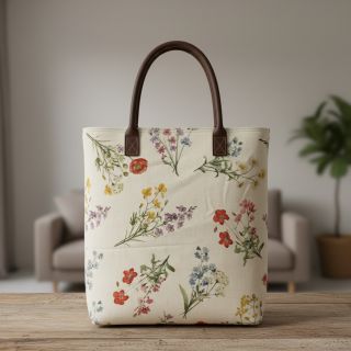 Decoration fabric Linenlook Delicate Floral Field digital print