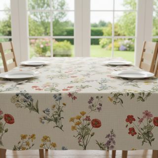 Decoration fabric Linenlook Delicate Floral Field digital print
