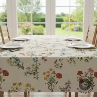 Decoration fabric Linenlook Delicate Floral Field digital print
