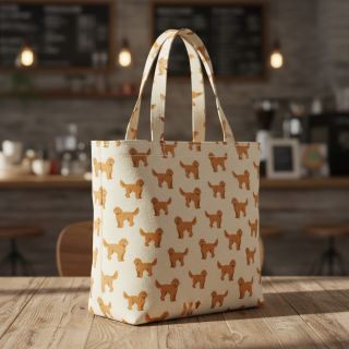 Decoration fabric Linenlook Labradoodle Dog Love digital print