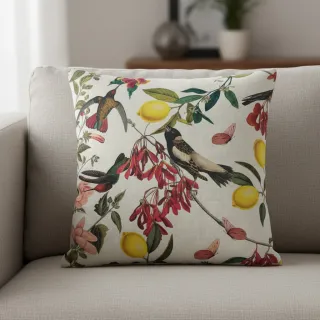 Decoration fabric Linenlook Lemon Tropic Artisan digital print