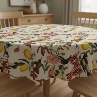 Decoration fabric Linenlook Lemon Tropic Artisan digital print