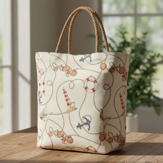 Decoration fabric Linenlook Maritime Rope Mix digital print