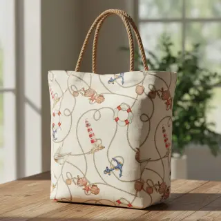Decoration fabric Linenlook Maritime Rope Mix digital print