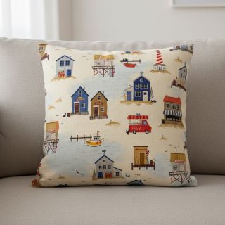 Decoration fabric Village Harbour Life digital print