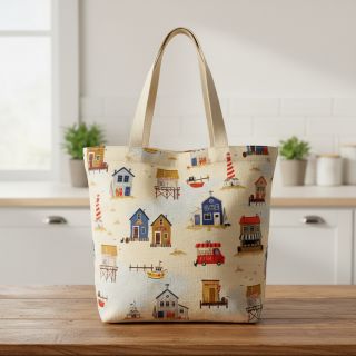 Decoration fabric Village Harbour Life digital print