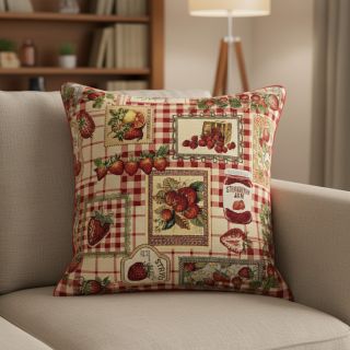 Decoration fabric GOBELIN premium Strawberry Jam Check