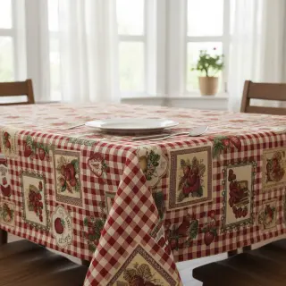 Decoration fabric GOBELIN premium Strawberry Jam Check