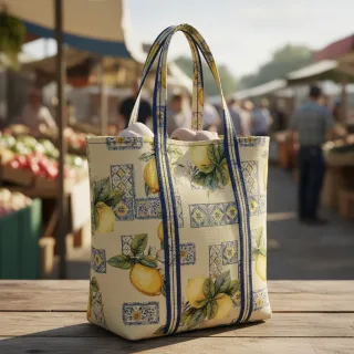 Decoration fabric GOBELIN premium Citrus Lemon Azulejos